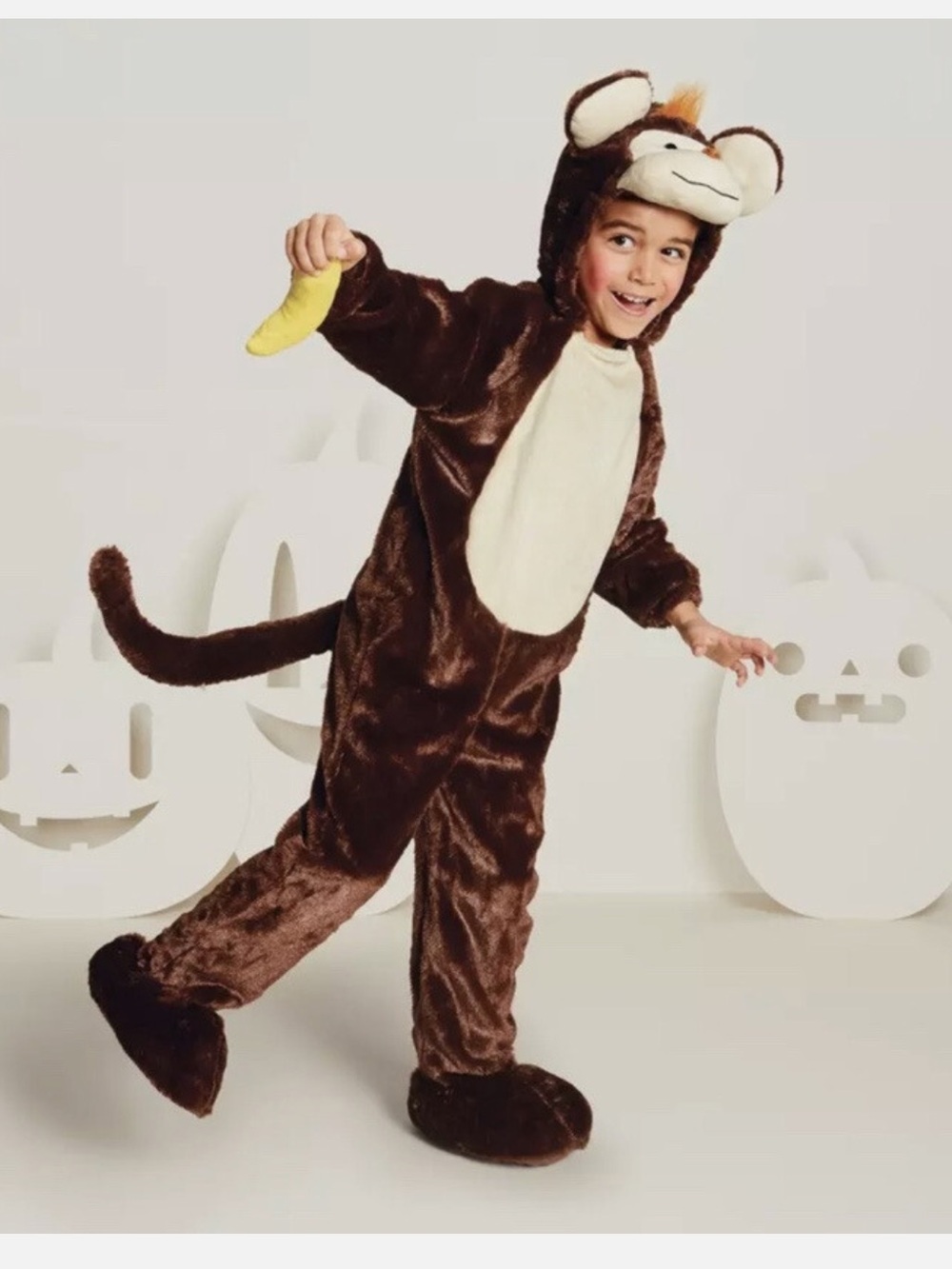 Target Brown and Cream Monkey Costume with Hood and Tail